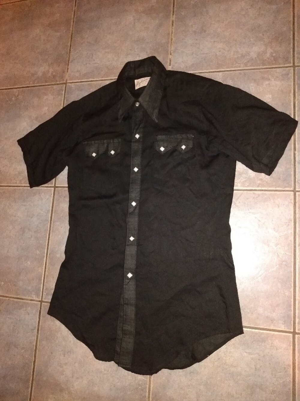 Vintage Rockmount Ranch Wear Western Shirt Black Short Sleeve Small